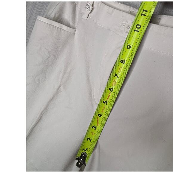 Talbots Cropped Pants Womens 14 White Button Accent on Legs 34" Waist Classic - Picture 6 of 7